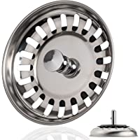Cesta de tamiz de fregadero- Ø 80 mm- 40 mm Tornillo- tapón tamiz de fregadero universal de acero inoxidable- pieza de…